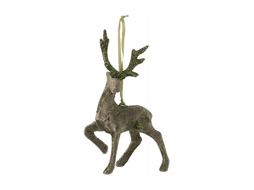 Colgante de Navidad en textil verde de 9x4x17 cm