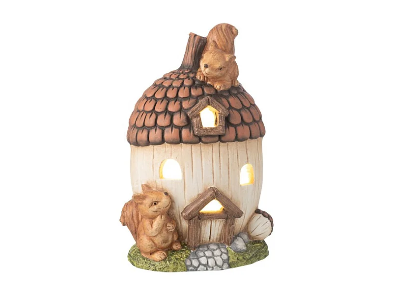 Maison gland en polyresine marron 22x20x35.5 cm