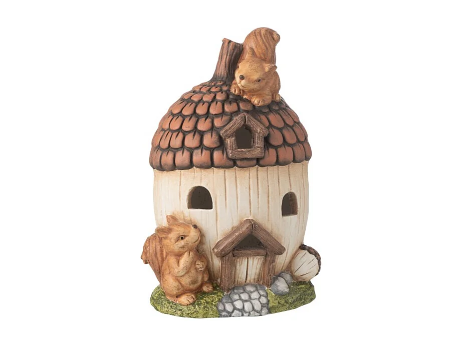 Maison gland en polyresine marron 22x20x35.5 cm