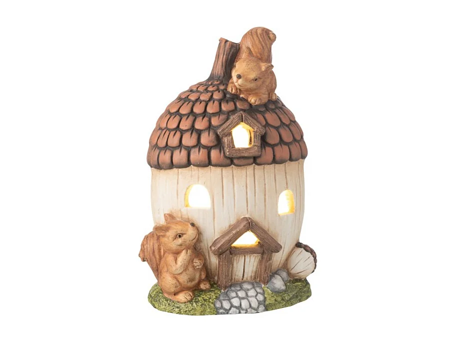 Maison gland en polyresine marron 22x20x35.5 cm