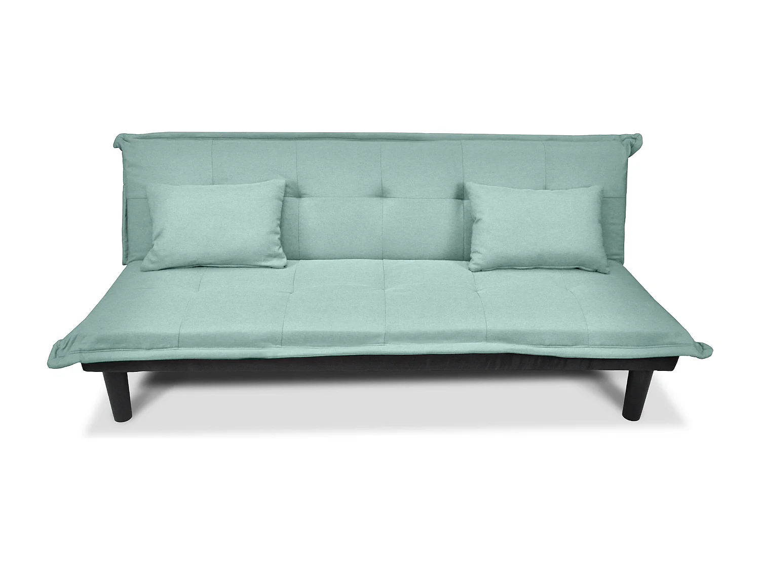 Divano letto clic clac, divanetto Russell in tessuto vellutato verde tiffany