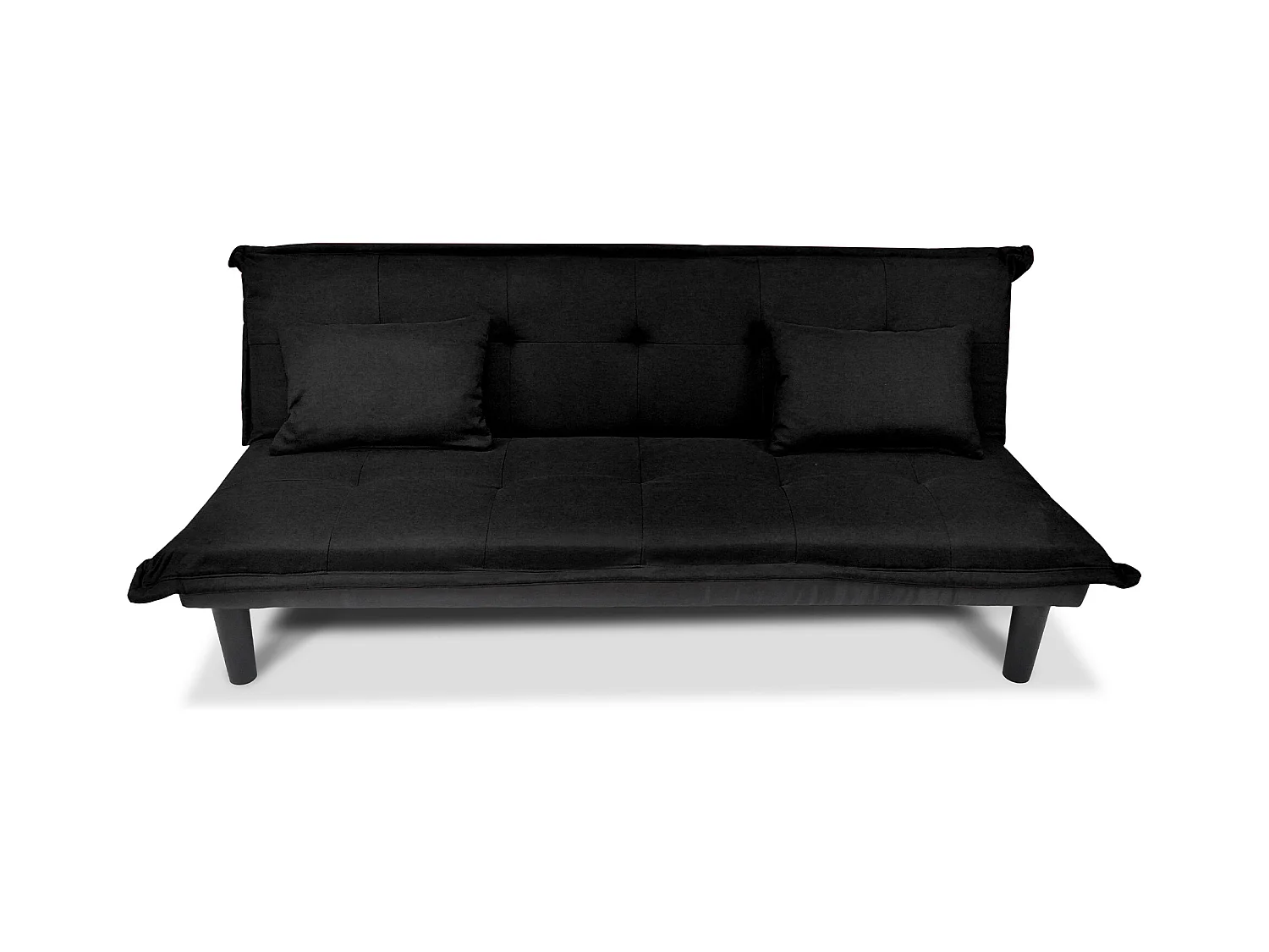 Divano letto clic clac, divanetto Russell in tessuto vellutato nero