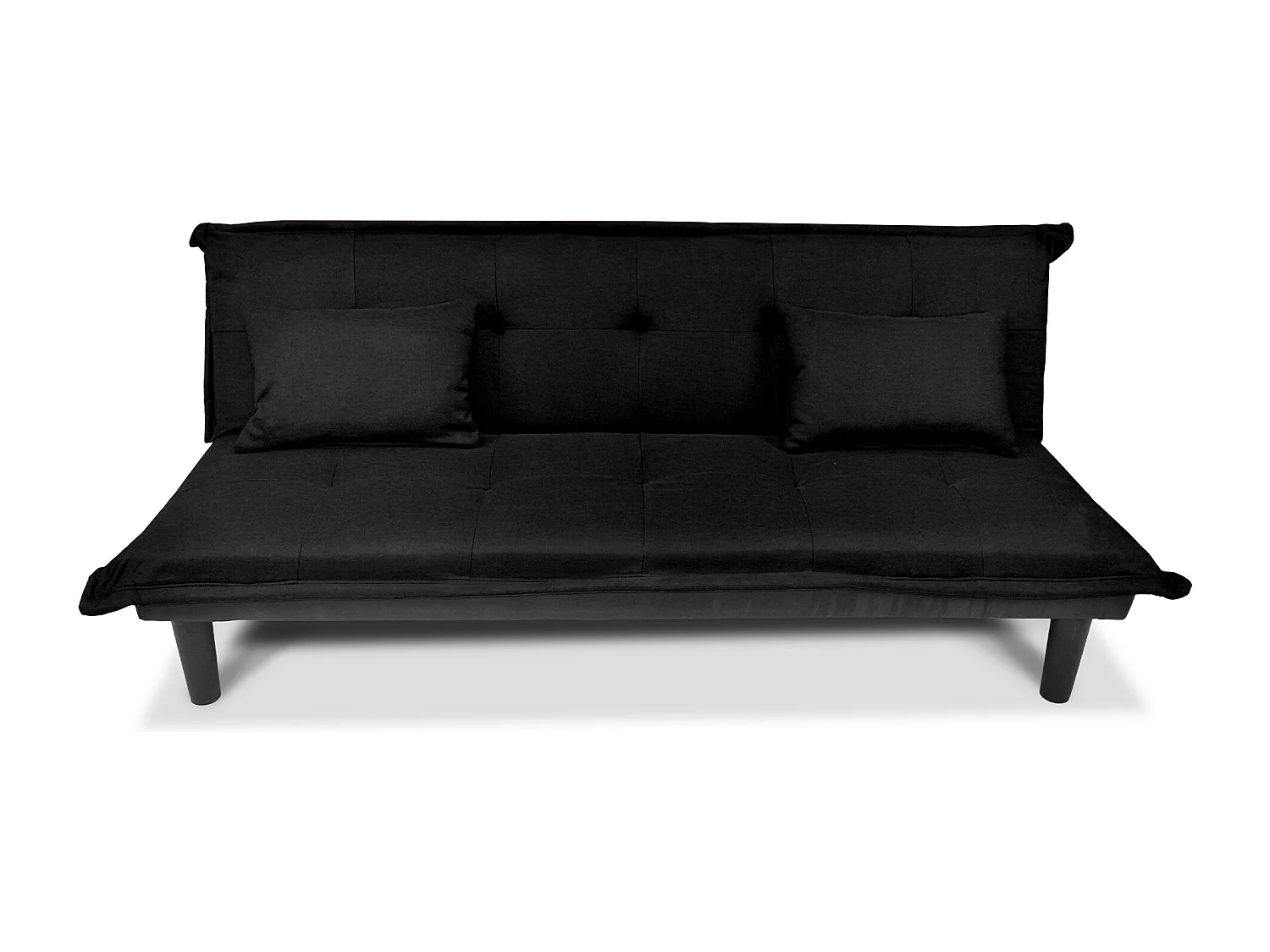 Divano letto clic clac, divanetto Russell in tessuto vellutato nero