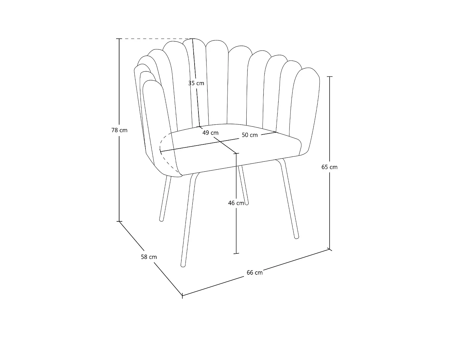Poltrona conchiglia in velluto rosa poltroncina vintage – Perla