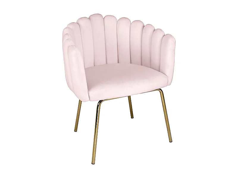 Poltrona conchiglia in velluto rosa poltroncina vintage – Perla