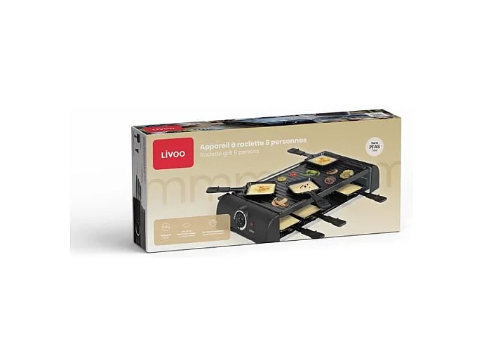 Livoo Appareil à raclette 8 personnes 1300w - DOC312