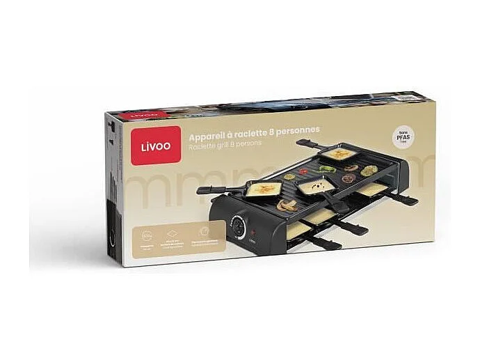 Livoo Appareil à raclette 8 personnes 1300w - DOC312