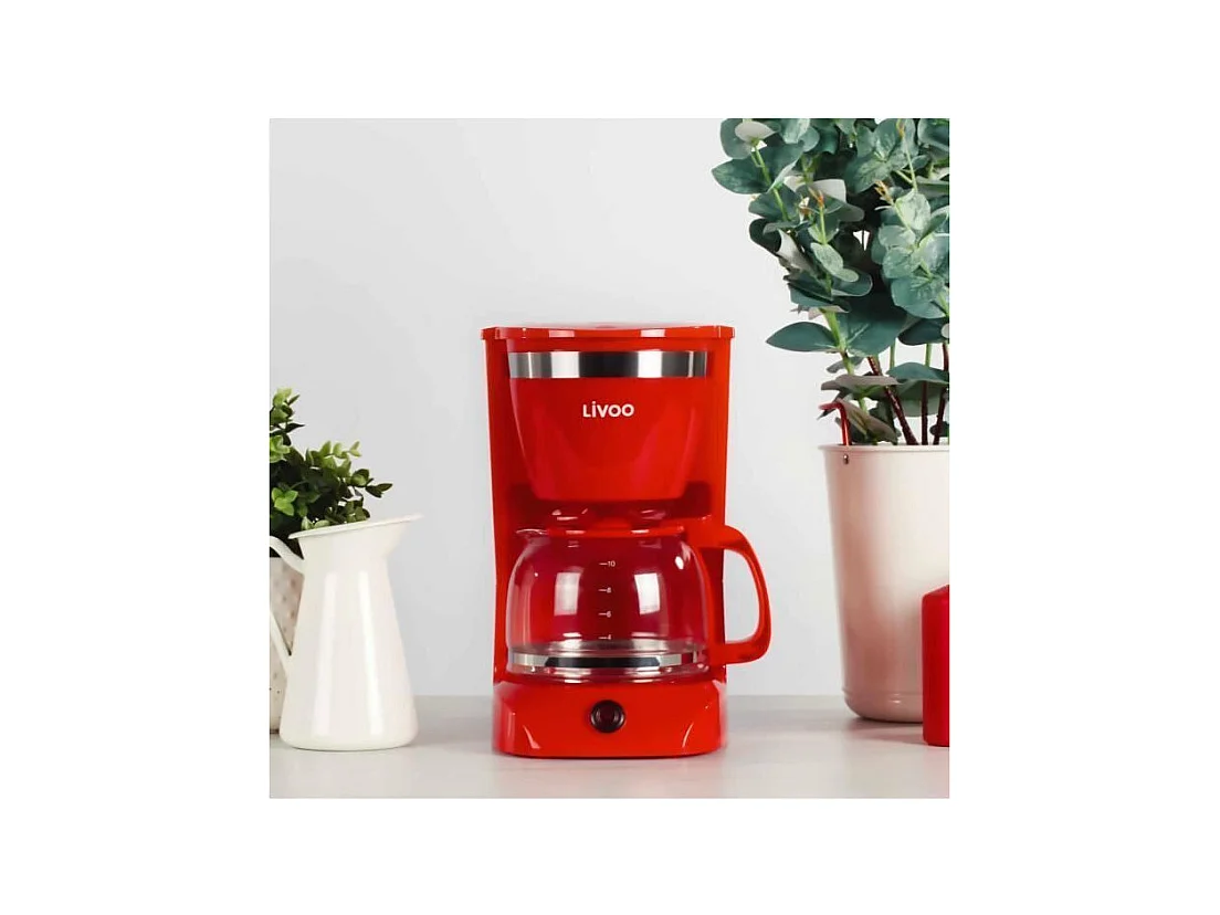 LIVOO DOD163R Cafetiere electrique - Rouge