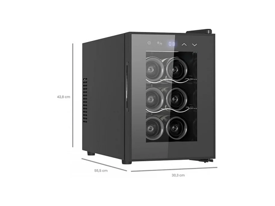 Livoo Cave à vin de service 6 bouteilles noir - GS153