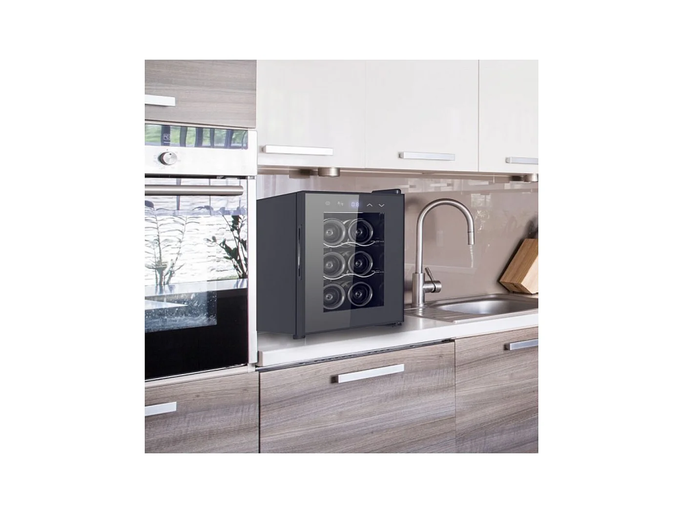 Livoo Cave à vin de service 6 bouteilles noir - GS153