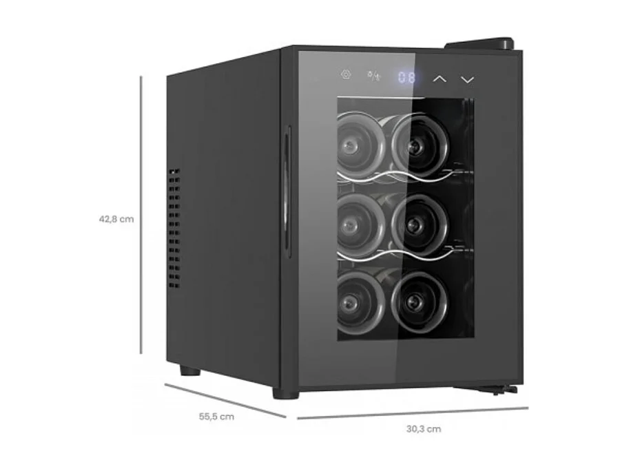 Livoo Cave à vin de service 6 bouteilles noir - GS153