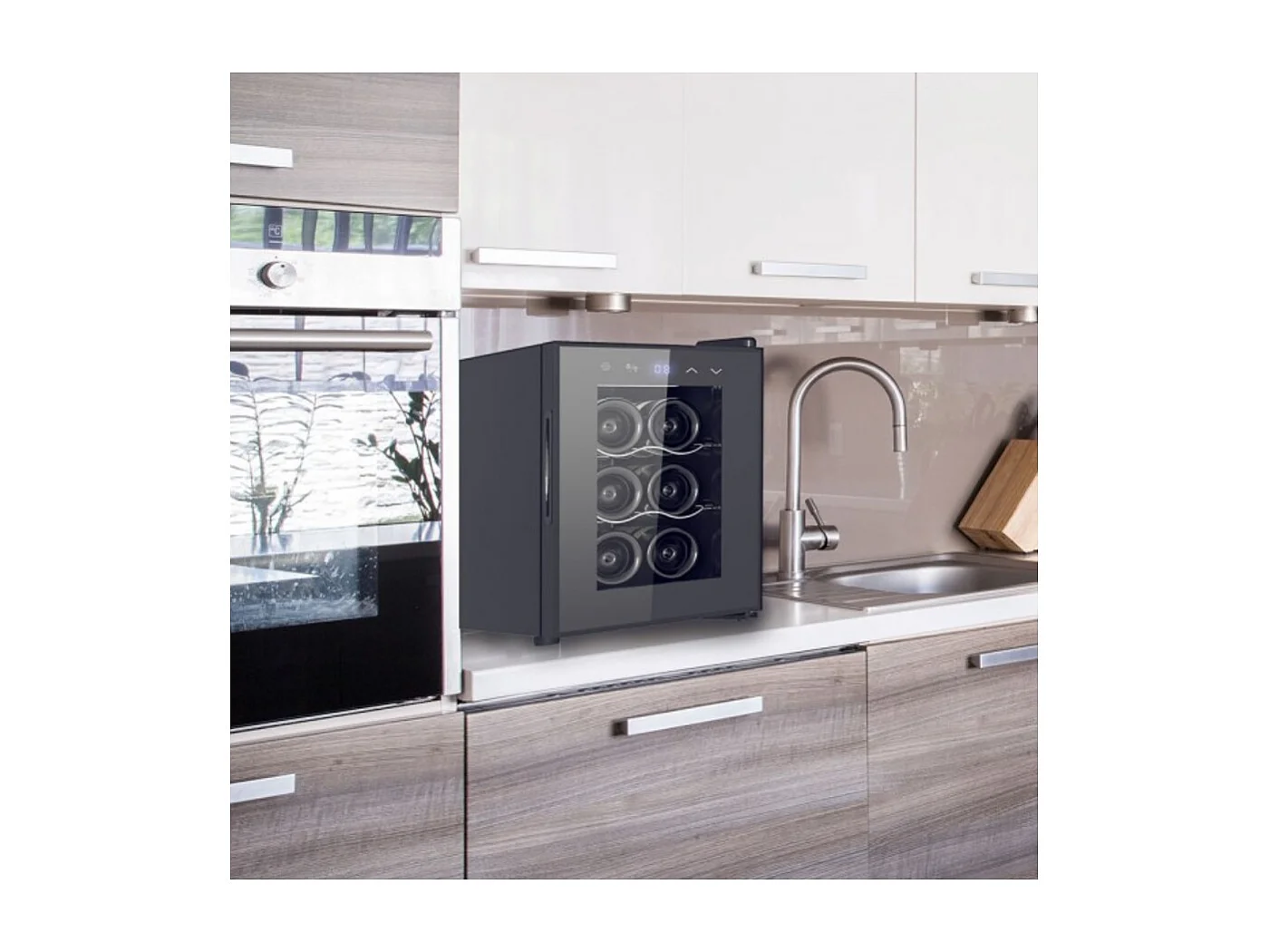 Livoo Cave à vin de service 6 bouteilles noir - GS153