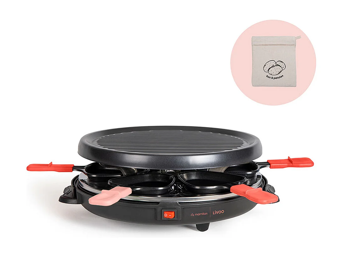 Livoo Appareil à raclette 6 personnes 800w - DOC307