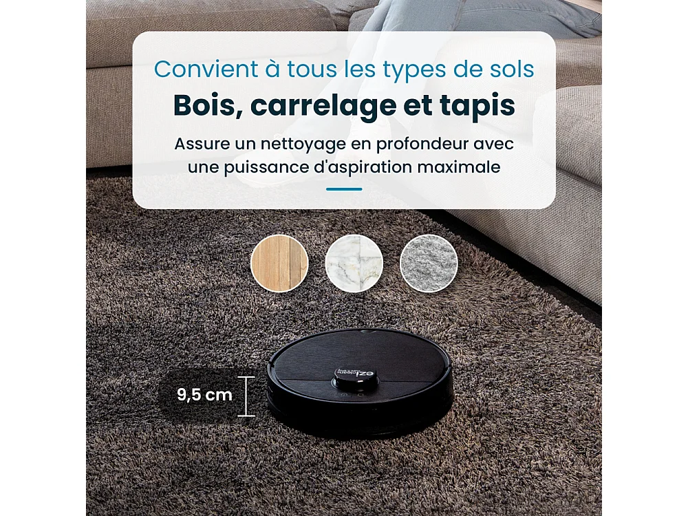 E.ziclean Aspirateur robot laveur connecté - I-BOT Z6 MAX
