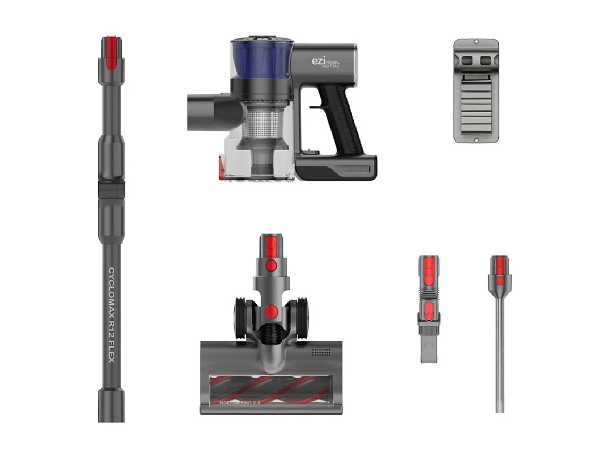 Steelstofzuiger Zonder Snoer EZIclean® Cyclomax R12 Flex 22.2V - Multifunctioneel, Krachtig, Veelzijdig
