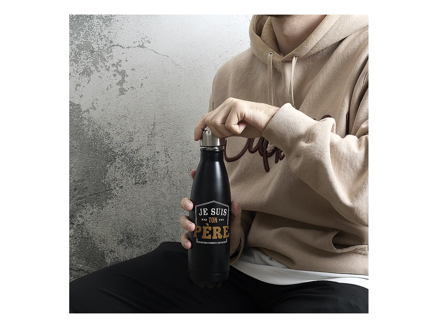 Bouteille Isotherme Je Suis Ton Pere 50cl Noir