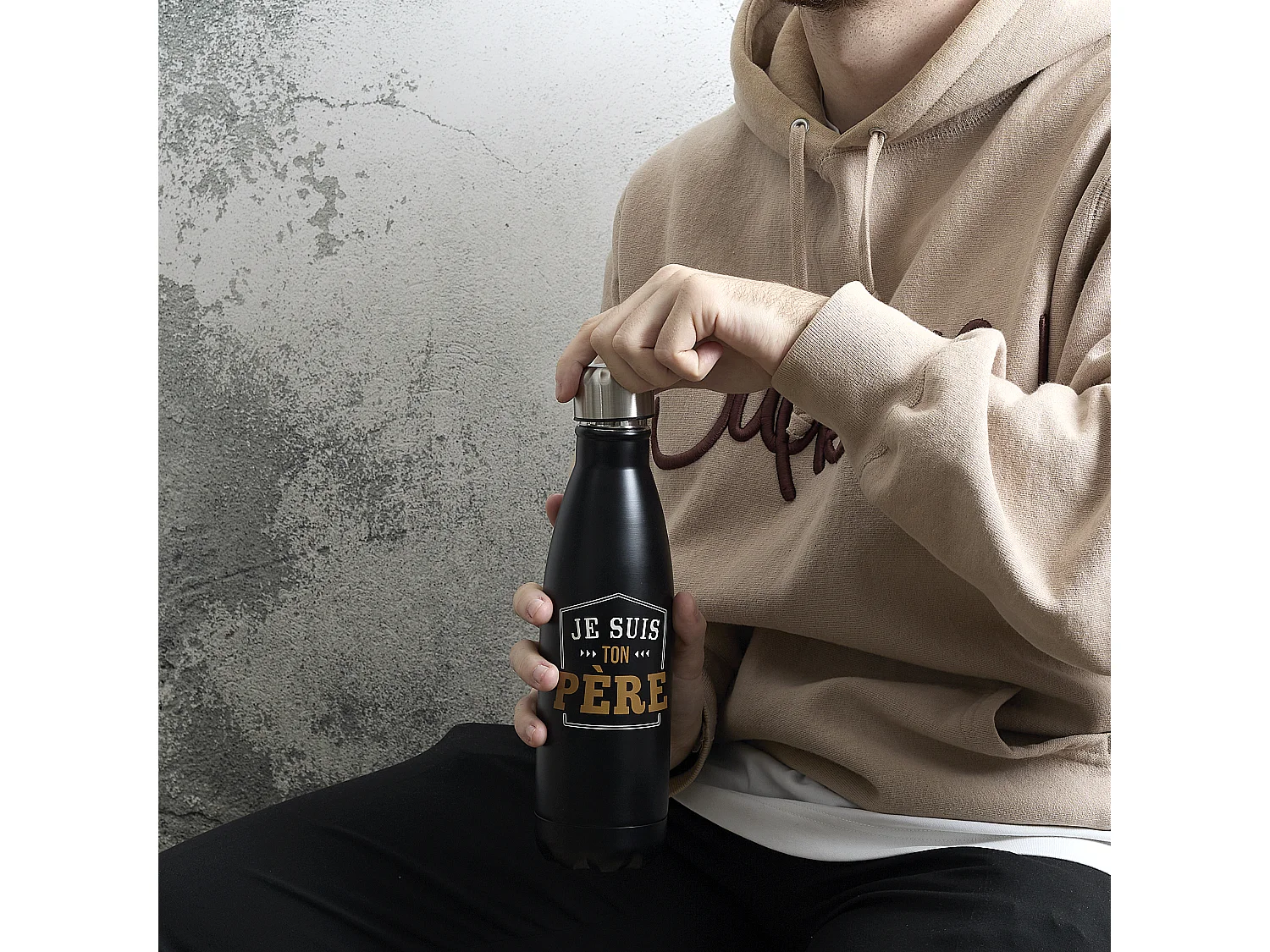 Bouteille Isotherme Je Suis Ton Pere 50cl Noir