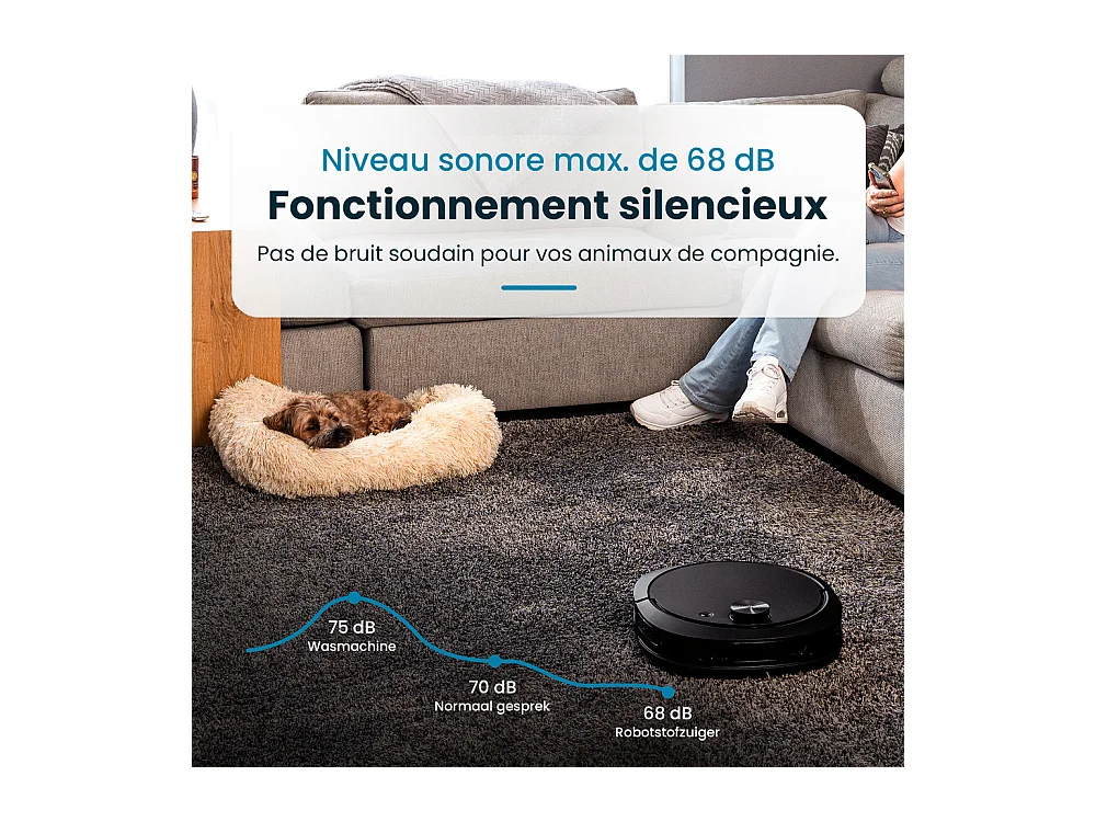 E.ziclean Aspirateur laveur robot connecté - Z10PLUS