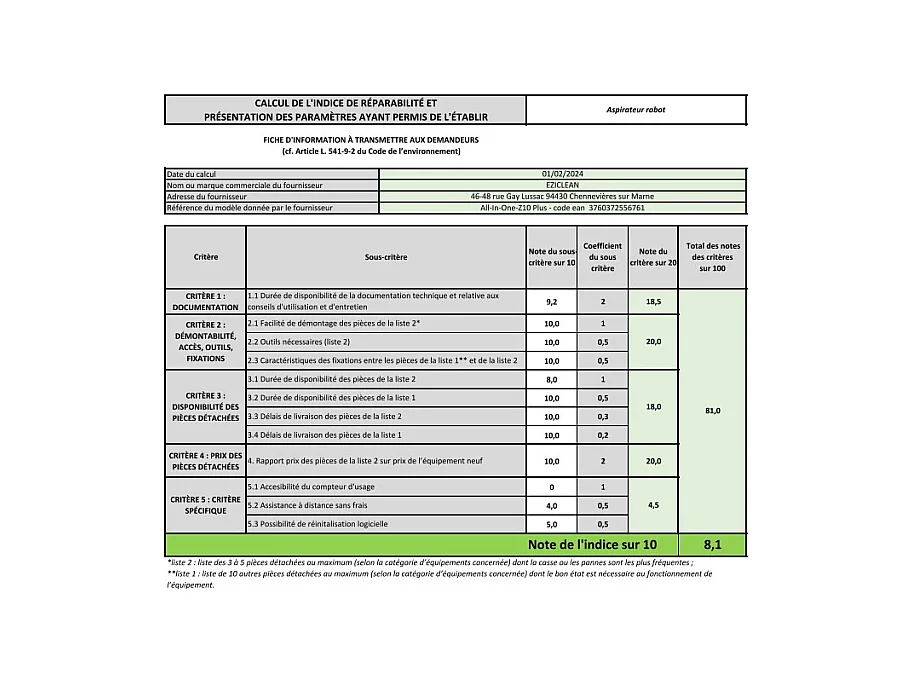 E.ziclean Aspirateur laveur robot connecté - Z10PLUS