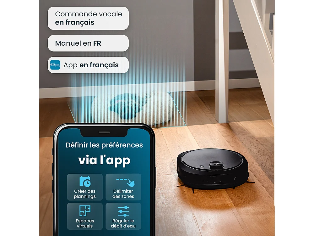 Robot Aspirador Lava EZiclean Z10PLUS Conectado con Tecnología de Navegación LIDAR