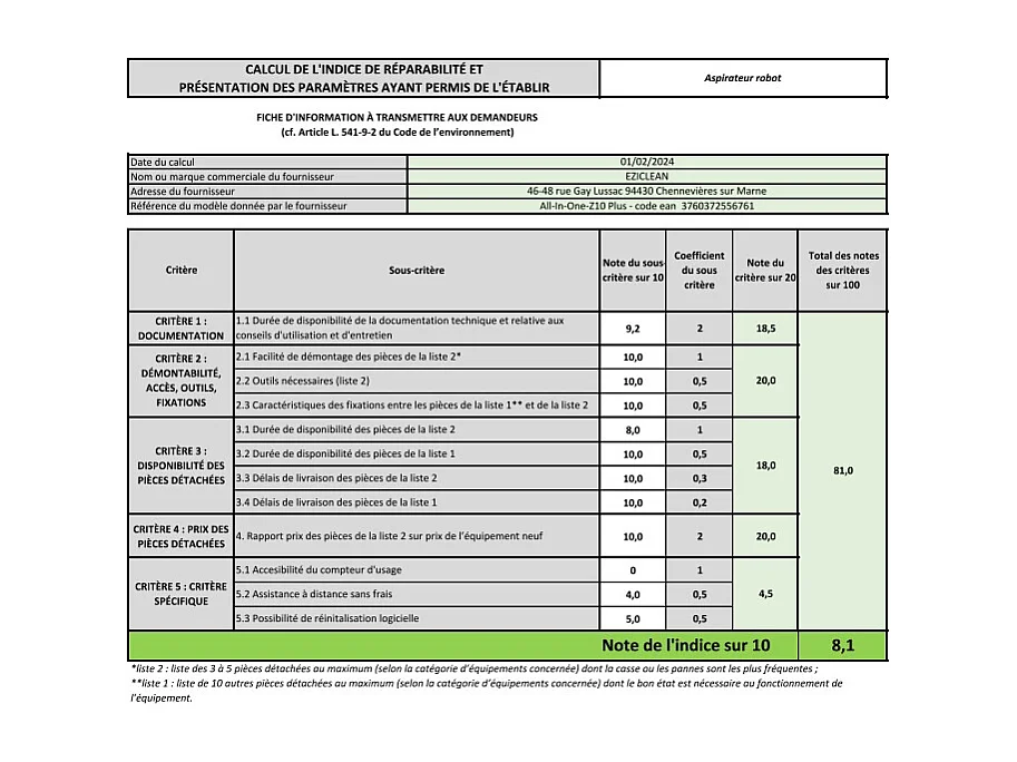 E.ziclean Aspirateur laveur robot connecté - Z10PLUS