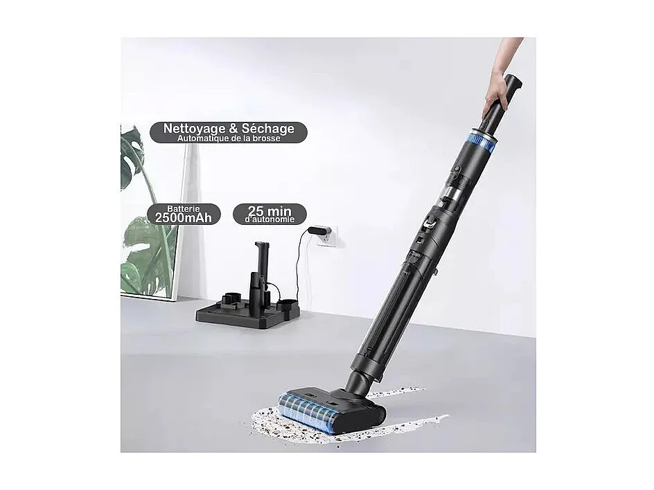 E.ziclean Aspirateur balai sans fil multifonction 21.6v noir - CYCLOWASH12