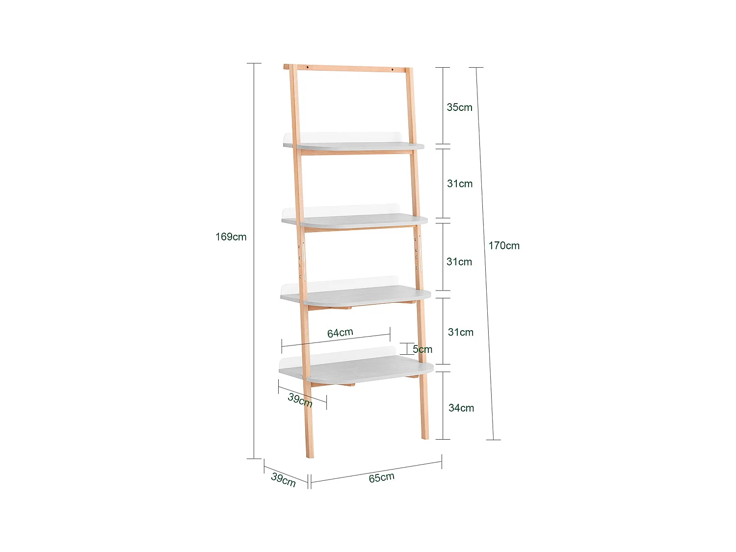 SoBuy HSTR02-HG Étagère Échelle à 4 Niveaux
