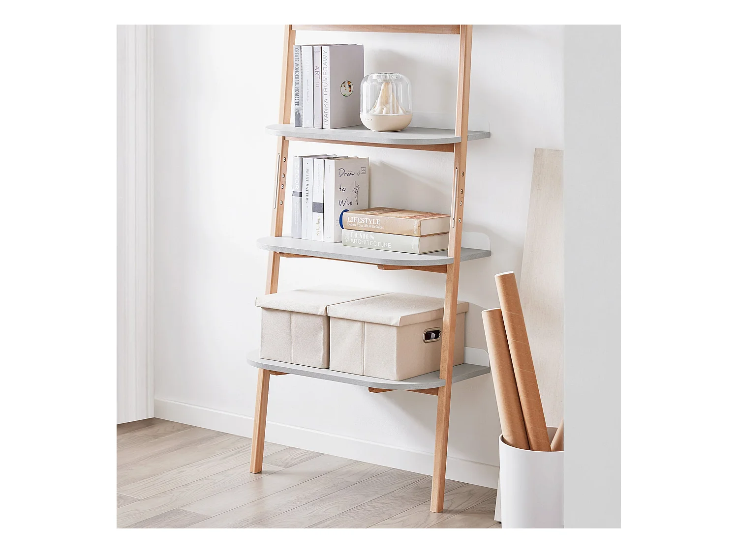 SoBuy HSTR02-HG Étagère Échelle à 4 Niveaux