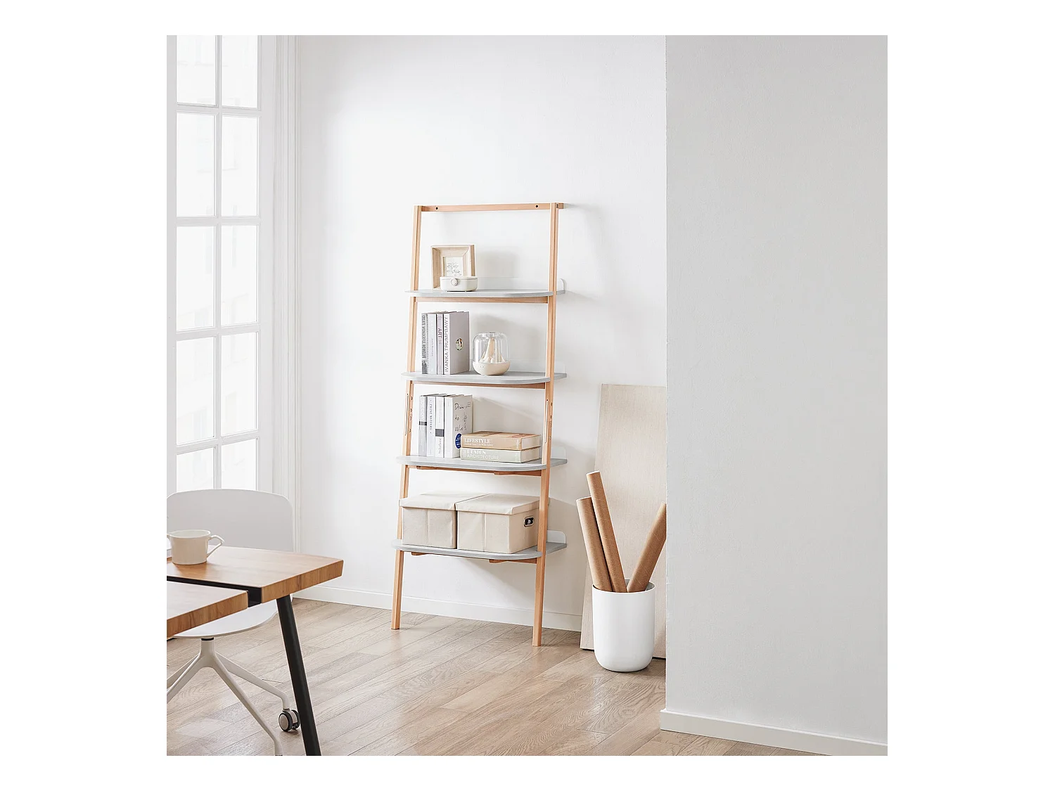 SoBuy HSTR02-HG Étagère Échelle à 4 Niveaux