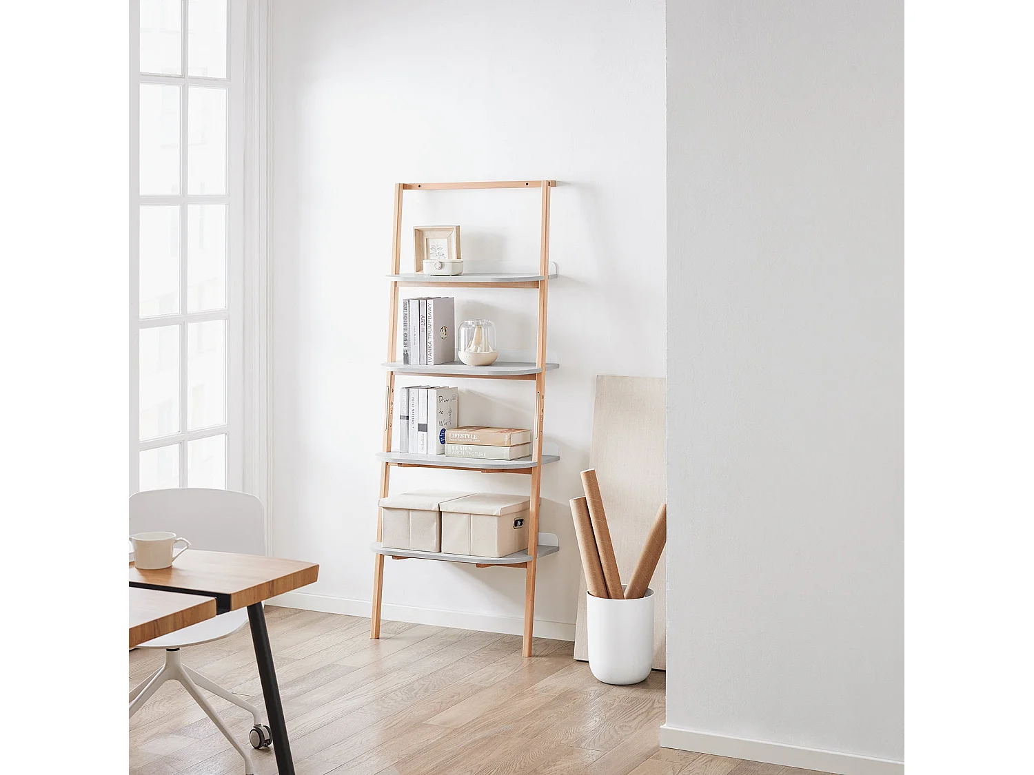 SoBuy HSTR02-HG Étagère Échelle à 4 Niveaux