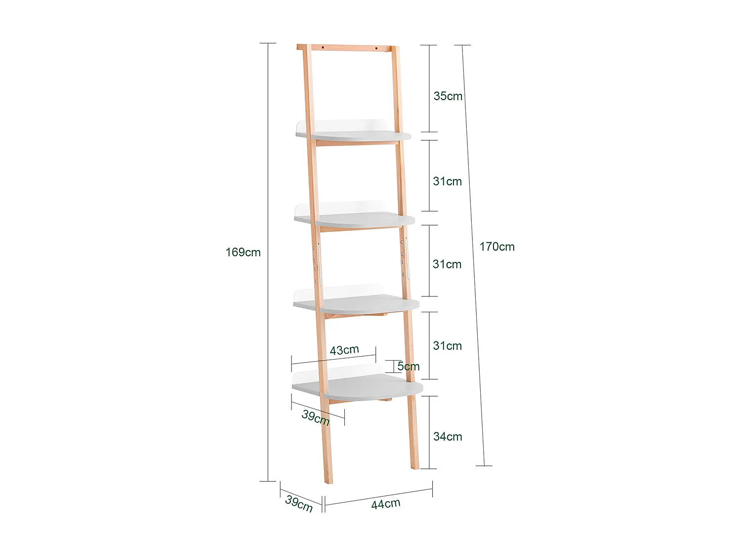 SoBuy HSTR02-K-HG Étagère Échelle à 4 Niveaux