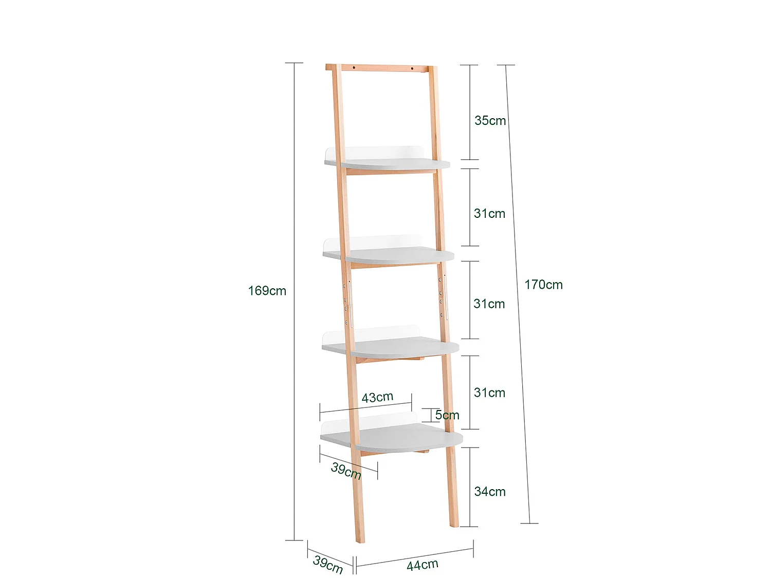SoBuy HSTR02-K-HG Étagère Échelle à 4 Niveaux