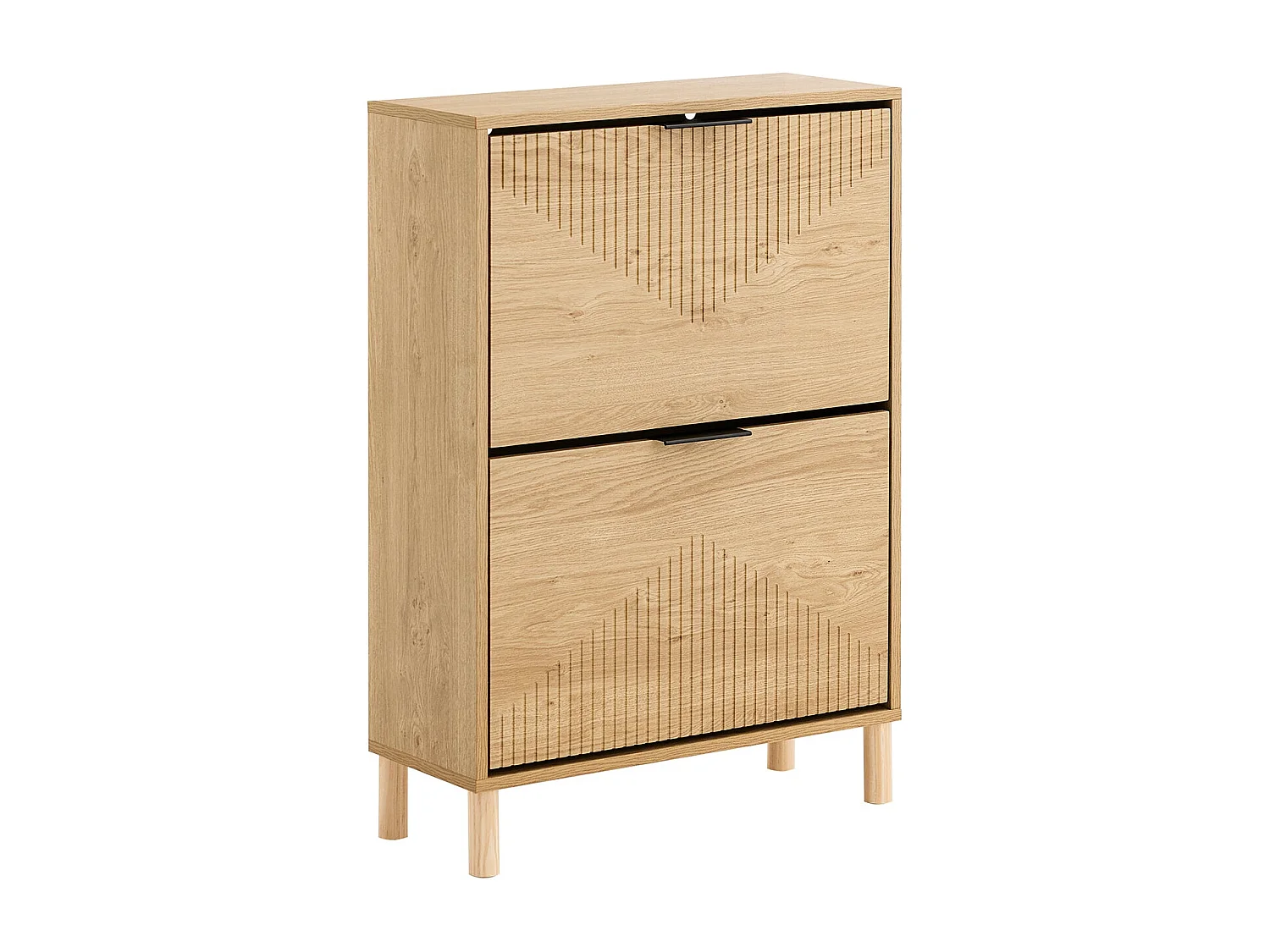 SoBuy Armoire à chaussures mince peu encombrante avec portes pliantes en bois clair pour 8 paires 60x24x88 cm