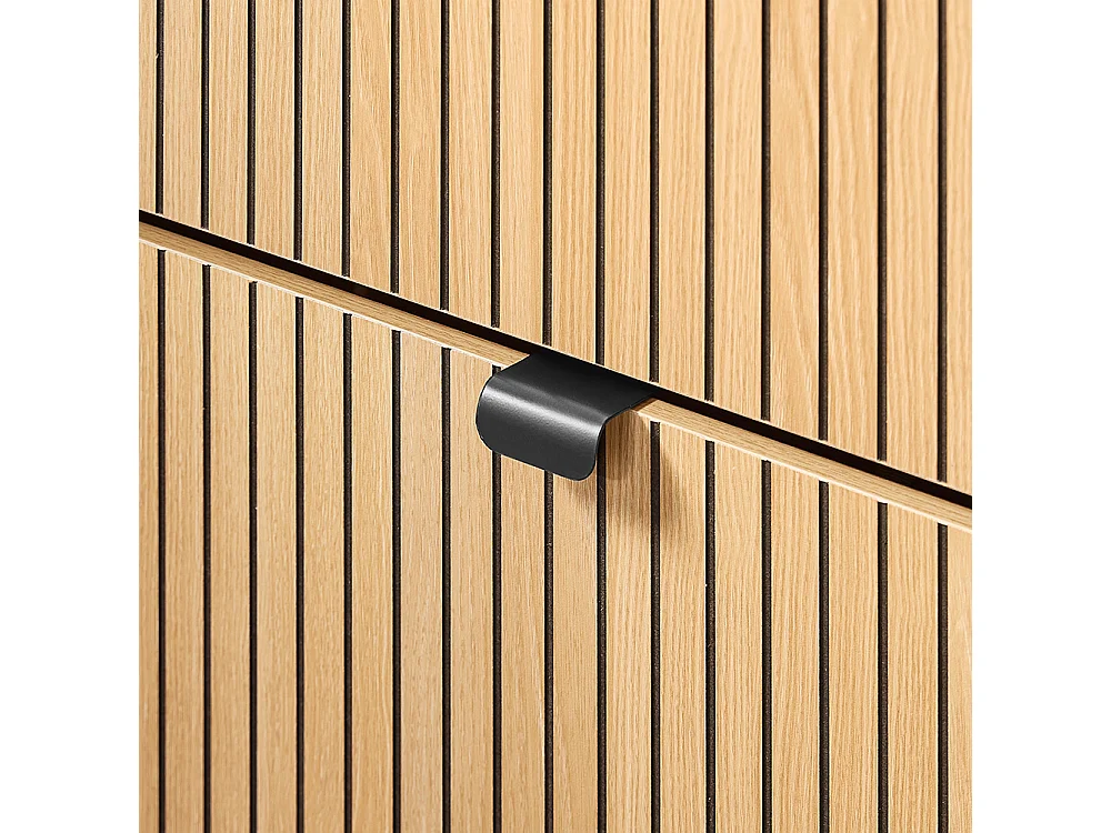 SoBuy Mueble zapatero con 2 puertas plegables para 8 pares de zapatos de entrada mármol negro y madera clara diseño moderno fijación antivuelco