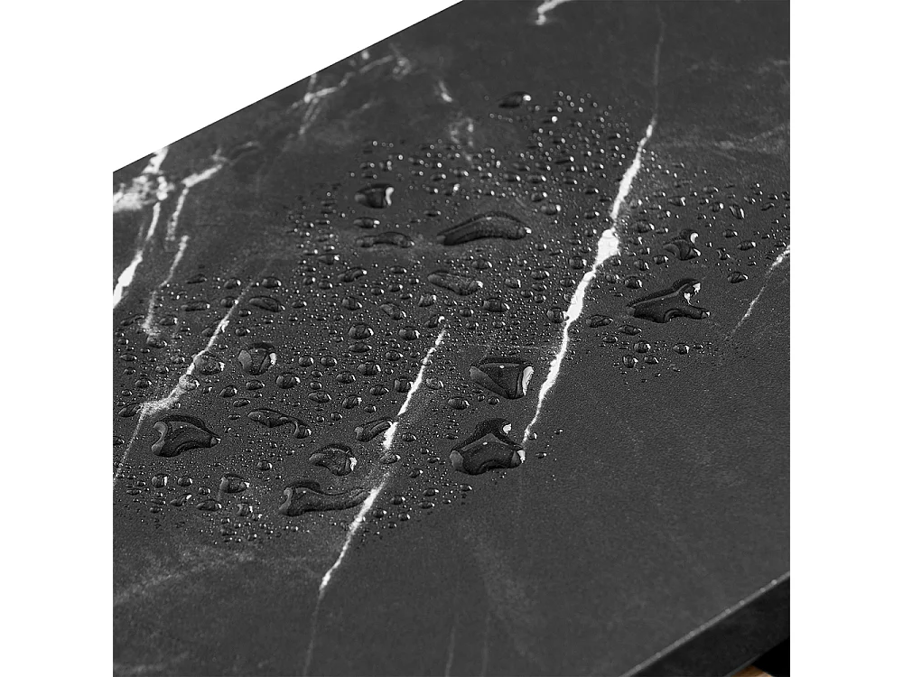 SoBuy Mueble zapatero con 2 puertas plegables para 8 pares de zapatos de entrada mármol negro y madera clara diseño moderno fijación antivuelco