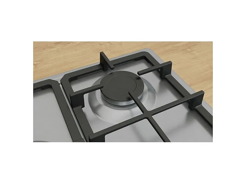 Table de cuisson a gaz - BOSCH Série 4 - 5 foyers - 52 x 75 x 4,5 cm - PGQ7B5K90 - Inox
