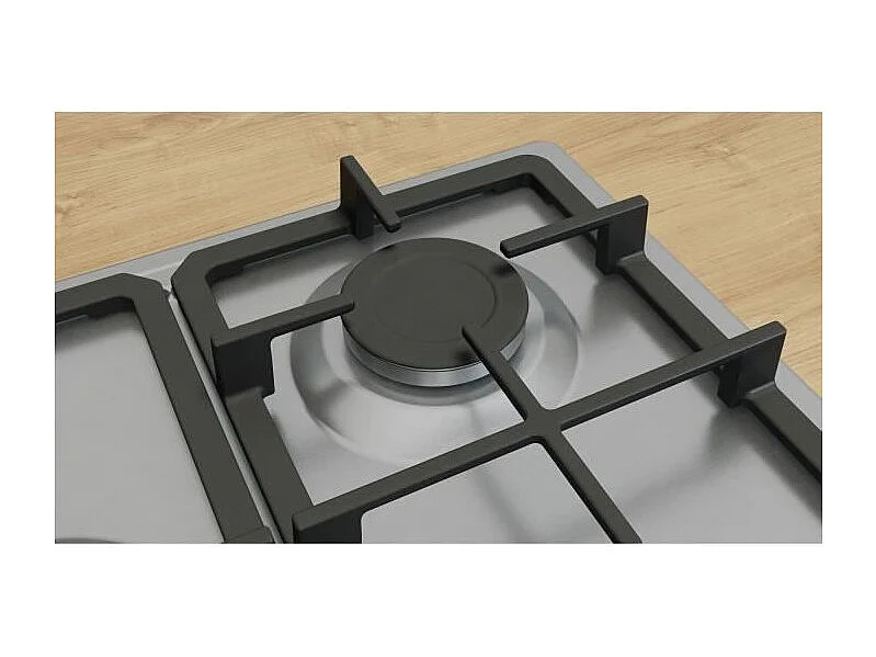Table de cuisson a gaz - BOSCH Série 4 - 5 foyers - 52 x 75 x 4,5 cm - PGQ7B5K90 - Inox