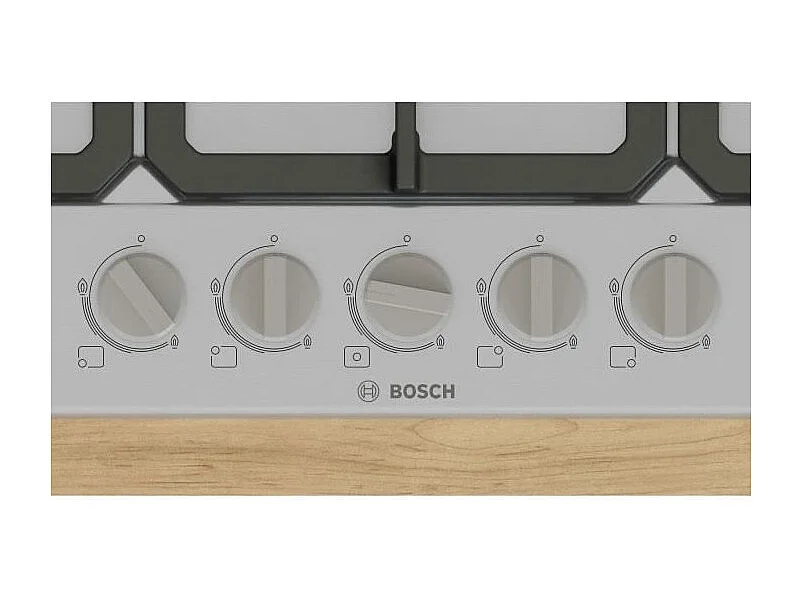 Table de cuisson a gaz - BOSCH Série 4 - 5 foyers - 52 x 75 x 4,5 cm - PGQ7B5K90 - Inox