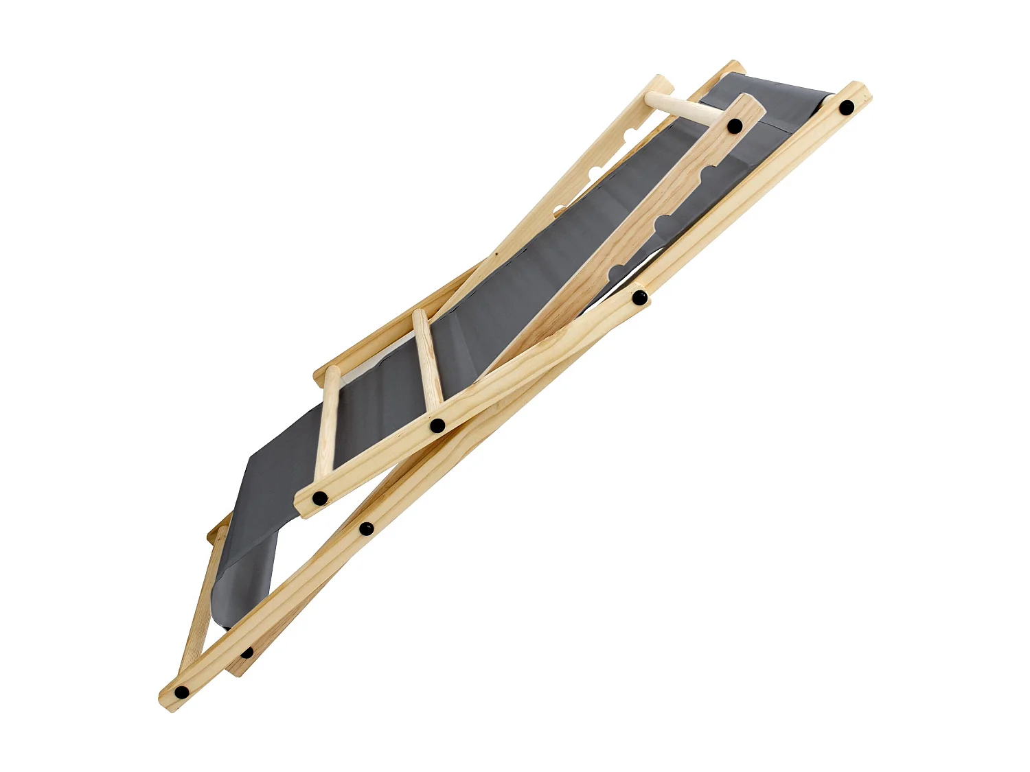 ECD Germany Set 5 sedie a sdraio antracite in legno di pino, regolabile 3 posizioni, prendisole, pieghevoli, fino a 120 kg, esterno spiaggia giardino