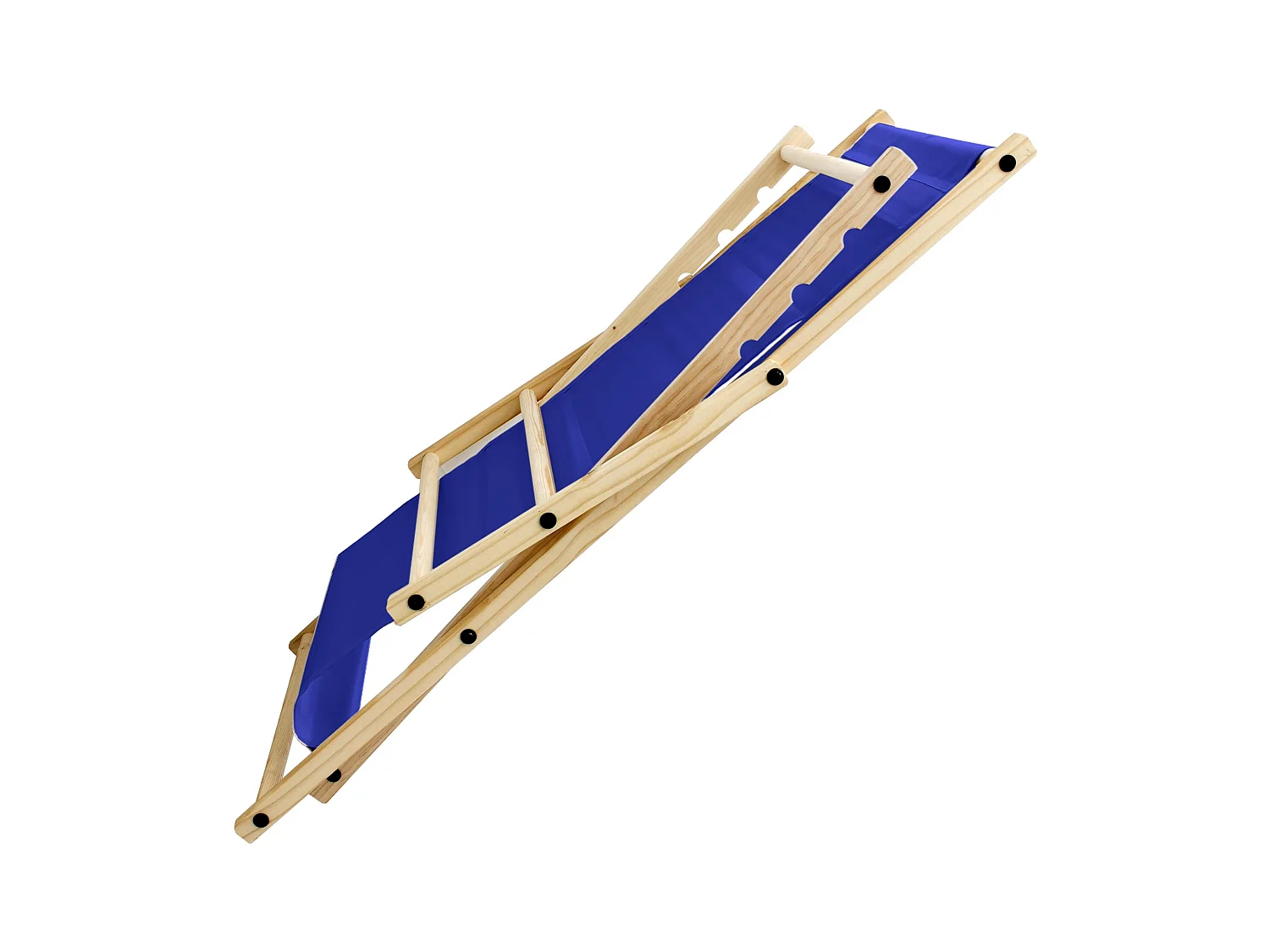 Set 10x Chaise longue de jardin pliable bleue en bois chiliennes 3 positions de couchage  jusqu'à 120 kg usage intérieur et extérieur balcon terrasse