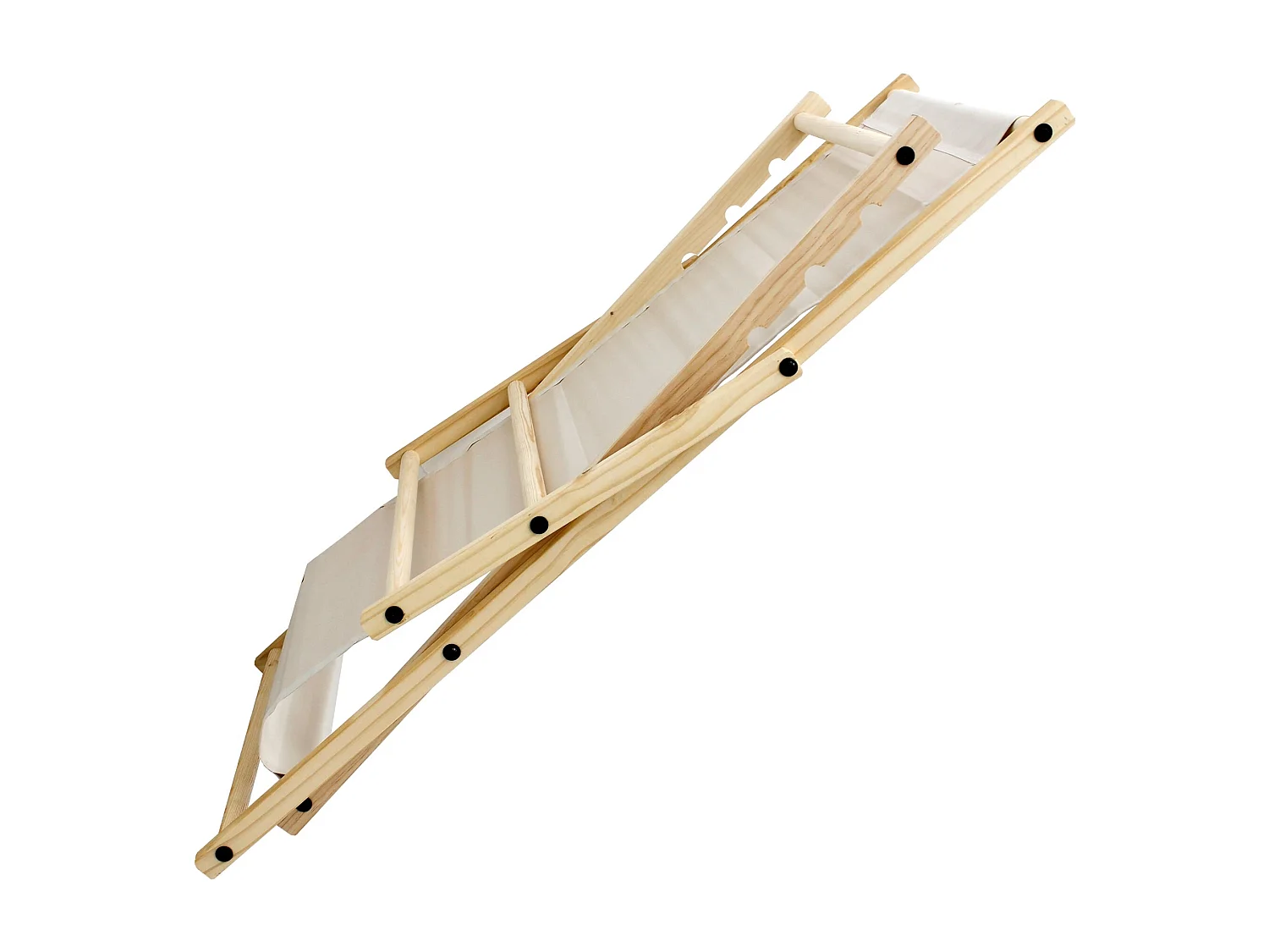 ECD Germany Set 4 sedie a sdraio beige in legno di pino, regolabile 3 posizioni, prendisole, pieghevoli, fino a 120 kg, esterno spiaggia giardino