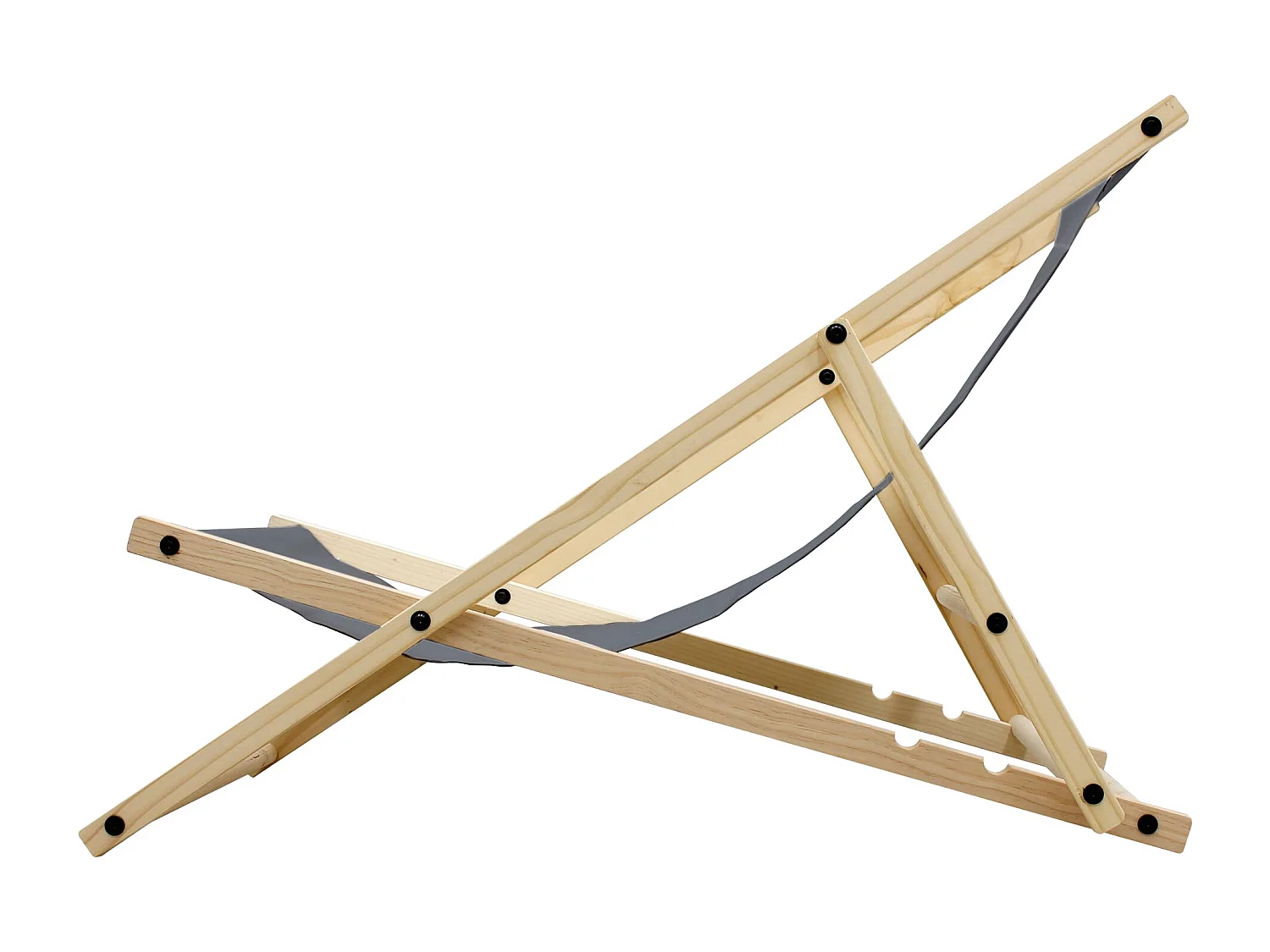 ECD Germany Set 4 sedie a sdraio antracite in legno di pino, regolabile 3 posizioni, prendisole, pieghevoli, fino a 120 kg, esterno spiaggia giardino