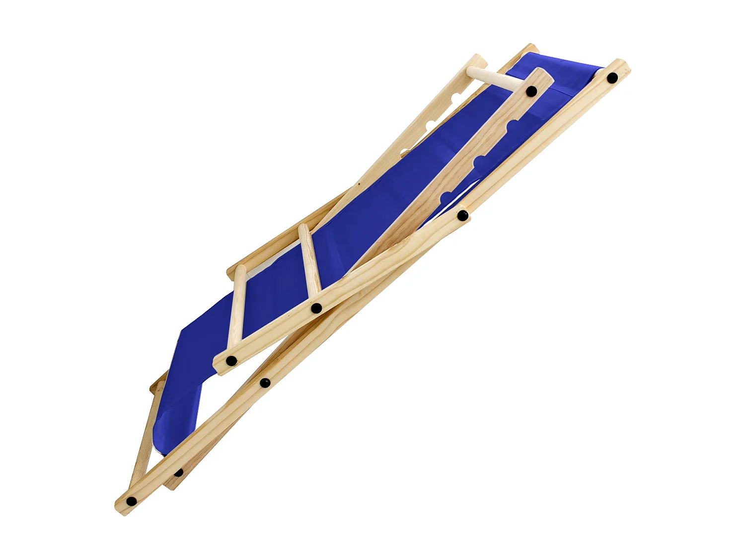 Set 5x Chaise longue de jardin pliable bleue en bois chiliennes 3 positions de couchage  jusqu'à 120 kg usage intérieur et extérieur balcon terrasse