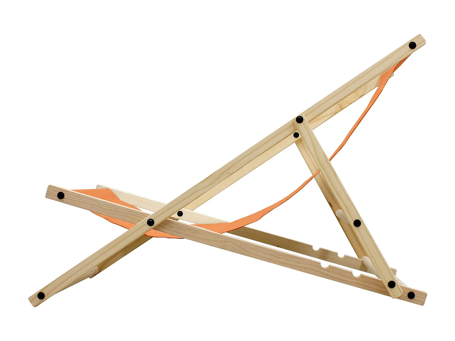 ECD Germany Set 4 sedie a sdraio arancione in legno di pino, regolabile 3 posizioni, prendisole, pieghevoli, fino a 120 kg, esterno spiaggia giardino