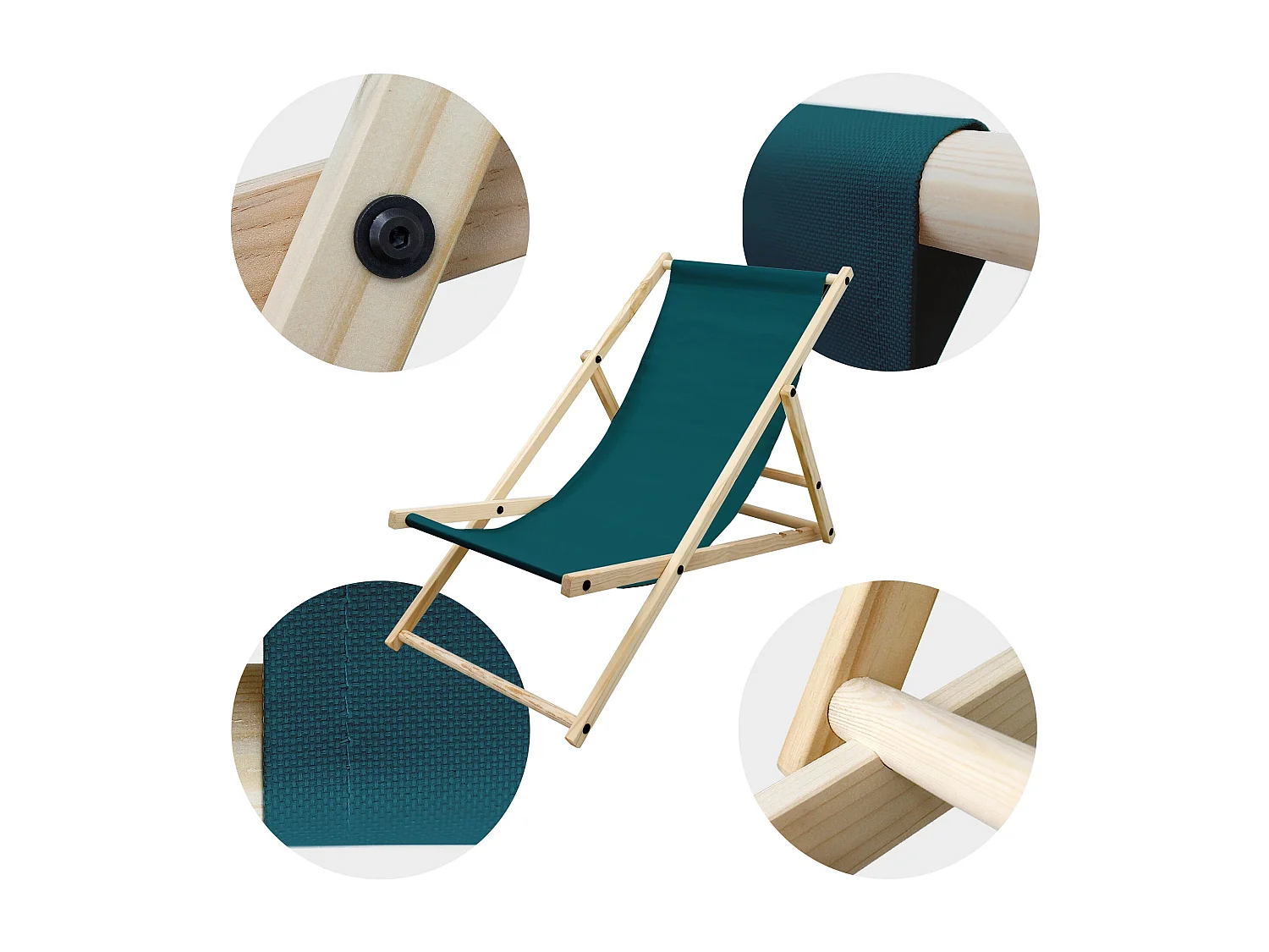 Set 10x Chaise longue de jardin pliable vert en bois chiliennes 3 positions de couchage  jusqu'à 120 kg usage intérieur et extérieur balcon terrasse