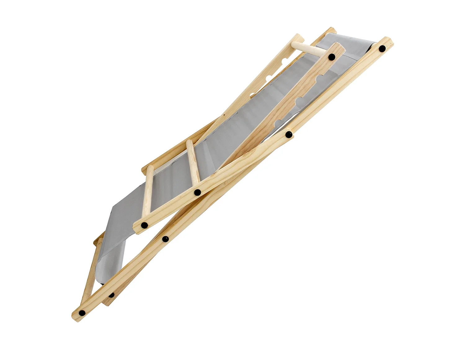 ECD Germany Set 5 sedie a sdraio grigio chiaro in legno di pino, schienale regolabile 3 posizioni, pieghevole fino a 120 kg esterno giardino spiaggia