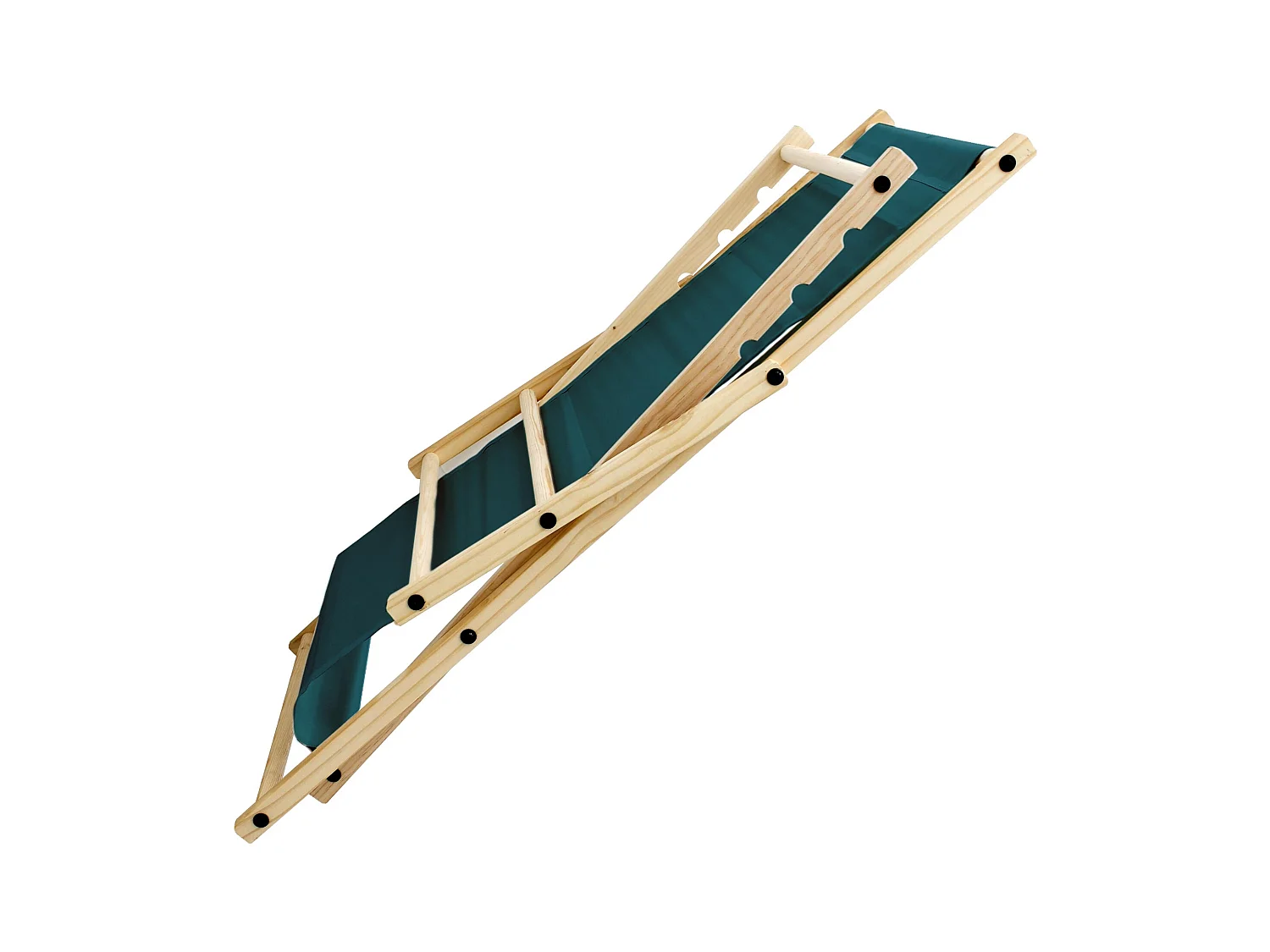 ECD Germany 3x Sillas de playa verde oscuro madera pino tumbona 3 posiciones de reclinación hamaca plegable con tejido oxford impermeable carga 150kg