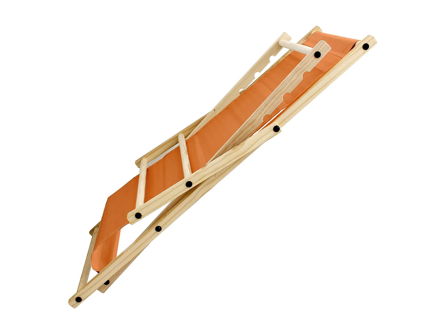 ECD Germany 3x Sillas de playa naranja madera pino tumbona 3 posiciones de reclinación hamaca plegable con tejido oxford impermeable carga hasta 150kg