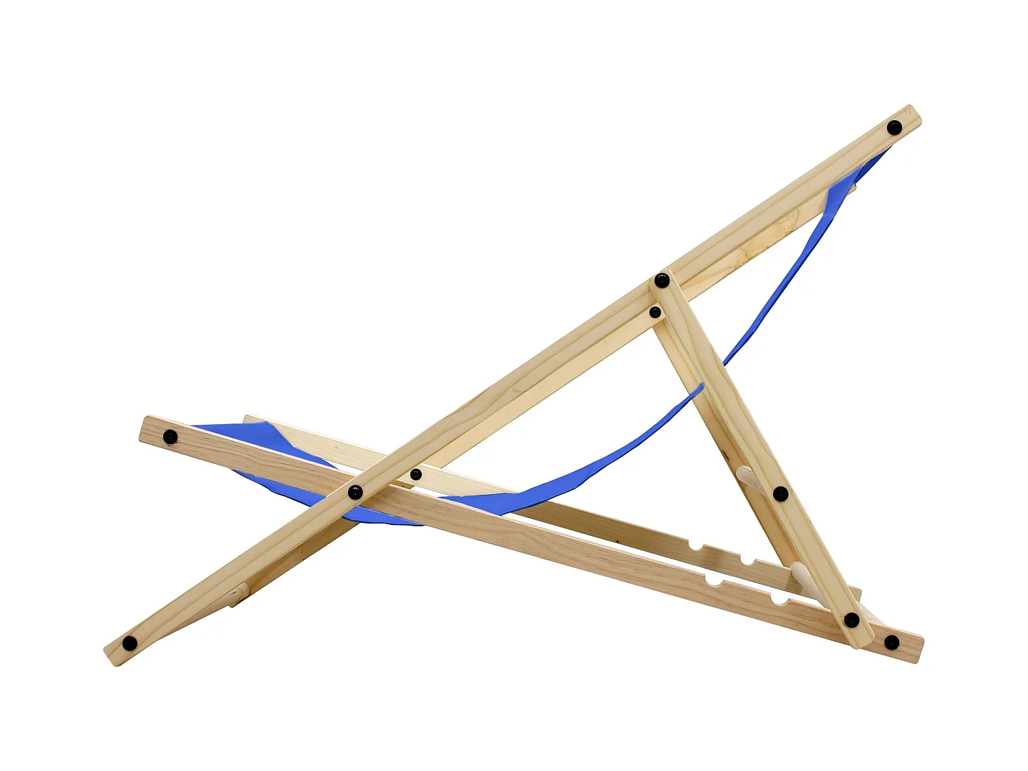 3x ECD Germany Silla de playa azul oscuro madera de pino tumbona 3 posiciones de reclinación hamaca plegable con tejido oxford impermeable carga 150kg