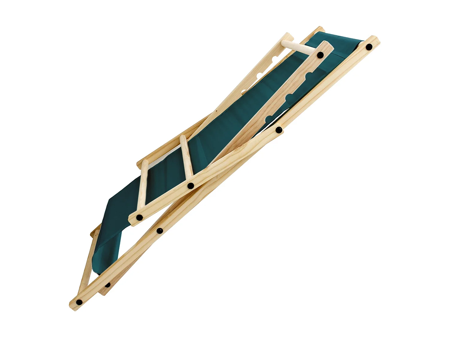 ECD Germany Set 4 sedie a sdraio verde scuro in legno di pino, schienale regolabile 3 posizioni, pieghevole fino a 120 kg esterno giardino spiaggia